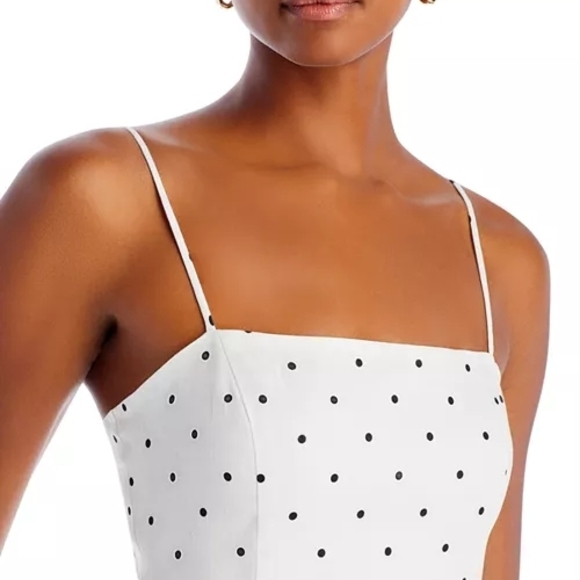 Bardot Joie Linen Mini Dress Women’s Straight Neck Slim Straps Lightweight Print - Picture 4 of 8